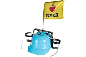 Bada Bing Casco da birra blu "I Love Beer" per barattoli, jga, festa del papà, uomo, regalo per casco, porta bevande, porta birra, accessori per feste, club conico, calcio, carnevale, 66