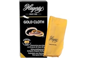 Hagerty Gold Cloth Chiffon pour l'or 36 x 30cm I Chamoisine imprégnée 100 % coton I Chamoisine de polissage efficace pour nettoyer et entretenir l'or jaune, blanc ou rose I Pour un éclat renouvelé