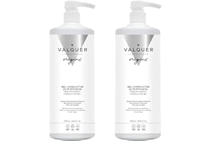 VALQUER LABORATORIOS Valquer Gel Conductor de Ultrasonidos Facial y Corporal. Uso profesional en Radiofrecuencia, Depilación laser, Microcorrientes, Ipl y Cavitación. Base de Agua Incoloro e Inoloro. 2 Uds de 1L.