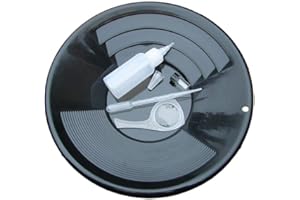 Make Your Own Gold Bars 12" Black Gold Pan - Panning Kit, Bottle Snuffer, & Vial - Mining Prospecting