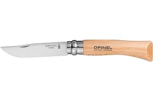 OPINEL - Couteau N° 7 Inox Tradition - Manche 10 cm Hetre - Virole Tournante
