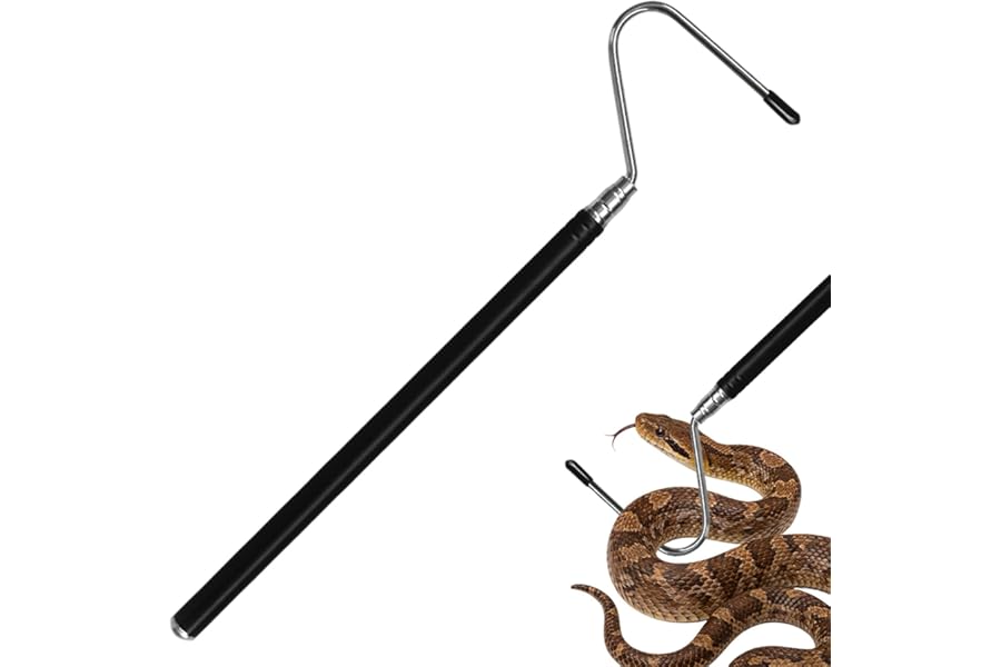 ChainYao Collapsible Snake Hook, 7.7-26" Stainless Steel Extensible Snake Catching Tool for Small Large Snake Catching Controlling Moving Up To 2 Pounds