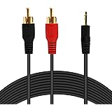 3.5mm Jack to 2 x RCA Phono Stereo Audio Cable Extra Long Lead - 3 Meter Gold Plated Connectors