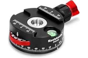 Koolehaoda Cabezal de trípode panorámico Compatible con rótula de trípode totalmente metálica de 360 ° con rotor de indexación para Placa de liberación rápida Arca Swiss