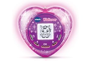 VTech - KidiLove, Cœur Magique avec Effets Lumineux, Écran Rétroéclairé, Animal Virtuel Surprise, Réveil, Musique, Jouet Électronique Nomade, Cadeau Enfant de 5 Ans à 10 Ans - Contenu en Français