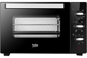 Beko - BMOF38B - Fornetto Elettrico, Cottura Ventilata, 38 Litri, 1600 W, 4 Funzioni, Timer 60 min, Temperatura fino a 220° - Nero, 11,4 kg