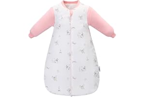 MIRACLE BABY 3.5 TOG Baby Wearable Blankets 0-6 6-18 Months 100% Cotton Long Detachable Sleeves‌ for Girl Boys