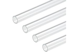 DMiotech 4 Stück 12mm x 16mm (1/2" x 5/8") klare Acrylrohre starre Kunststoffrohre 10" für Aquarium-Wasserleitung, Wasserkühlsystem, Rohrinstallation