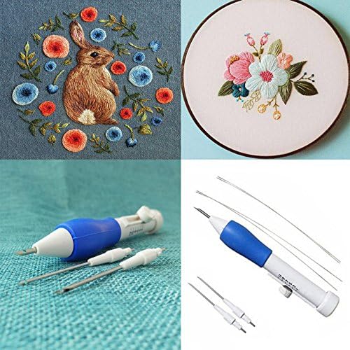 BuyWorld ISHOWTIENDA Hot Pratical ABS Plastic DIY Crafts Magic Embroidery Pen Set DIY 3 Interchangeable Punch Needle Sewing Accessories