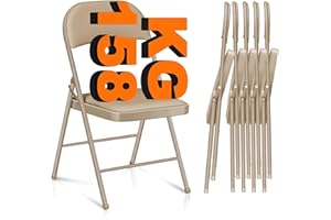 ‎NEWFULAM Newfulam Klappstühle 6er Set Bequeme Klappstuhl Gepolstert mit Metallrahmen, platzsparend, Esszimmerstühle Gäste Stuhl bis 158kg belastbar Ideal als Küchenstühle & Gartenstühle (Vinyl, Braun, 6er-Set)