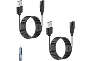 Qneneam 2 Pcs Water Flosser Charger, Cordless Charging Cable Compatible with Waterpik, Replacement USB Charging Leads for WP450EC WP462EC GS8-1 WP360 WP360W WP440 WP462 WP465 WP462W WP450 WF13 WP100