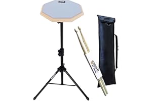 keepdrum DP-GY8 SET Practice Pad Übungspad Grau mit Stativ und Tragetasche + Drumsticks 1 Paar