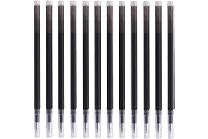 PKCHYE 12 unidades, compatible con Pilot Frixion, bolígrafo borrable, 400 m de longitud de escritura, bolígrafo borrable, tinta termosensible, tinta intercambiable, negro, 0,7 mm