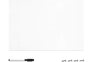 Navaris Pizarra magnética de pared - Tablero magnético liviano de chapa de metal - Cartelera fina de 60 x 40 CM - Tablón de notas compacto - Blanco