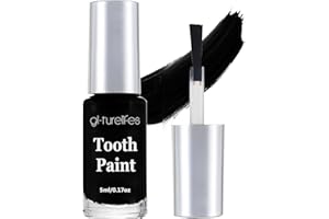 GL-Turelifes Maquillaje de color de dientes, crema de pintura de dientes negro, seguro, de secado rápido, realista, crea maquillaje de dientes negros para Halloween, cosplay, teatro, 5 ml (negro)