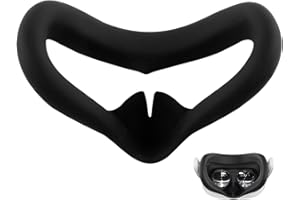 SELURK Silicone Face Cover Compatible with Meta/Oculus Quest 3S Facial Interface Sweatproof VR Face Pad with Nose Pad for Enhanced Comfort and Immersive Virtual Reality Experience Black, Not fit for Quest 3