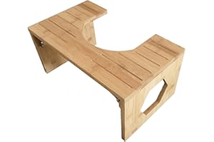 JANZOOM Sgabello per WC in bambù, sgabello pieghevole per bagno, poggiapiedi accovacciato, sgabello per cacca in legno resistente, per WC in posizione squat