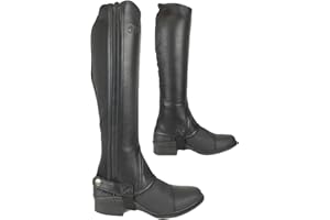 AK RIDING SPORTS AK Neue Unisex-Reithalbchaps aus echtem, weichem Leder, seitlicher Reißverschluss für einfaches An- und Ausziehen, AKRS-1978