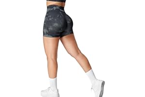 YEOREO Scrunch Workout Shorts Butt Lifting Jada Shorts Tie Dye Seamless Gym Biker Screen Print 3.6" Training Shorts