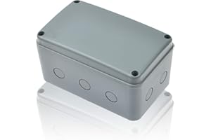 Abzweigdose Wasserdicht, NineLeaf Verteilerdose Außen Wasserdicht PVC IP66, 181 x 111 x 100 mm Kunststoff Universal Elektrische Boxen, Projekt Gehäuse Grau passen 20mm Kabelverschraubung