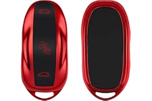 kwmobile Etui na kluczyki samochodowe kompatybilne z Tesla Model S – etui na klucze silikonowe – wysoki połysk czerwony