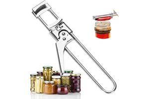 MisFox Adjustable Manual Can Lid Opener,Multifunctional Stainless Steel Safety Can Opener, Non-Slip Design Master Opener Jam Jar Bottle Opener Steel Glass Opener for Seniors Weak Hands