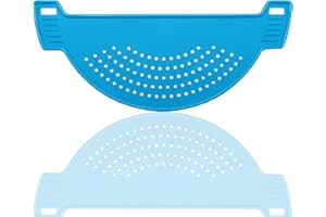 RTBRCG Abgiesshilfe für Töpfe, Abtropfsieb, Zum Trennen Von Festen Lebensmitteln und Wasser, Mit Guter Hitzebeständigkeit und Einfacher Reinigung (Blau)