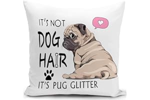 HUASHUZI Kissenbezug 40x40 cm mops Hund Kissen deko Geschenke für sofakissen kissenbezüge dekokissen Pug Dog couchkissen kissenhülle Sofa Schlafzimmer Wohnzimmer Zimmer zierkissen