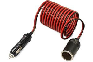 OcioDual Kabel do zapalniczki samochodowej 3 metry, przedłużacz gniazda 12 V, przedłużacz gniazda zapalniczki, akcesoria samochodowe, przedłużacz kabla zasilającego 12 V/24 V 15 A,
