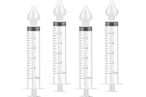 Diboniur Siringa per Lavaggi Nasali Bambini, 4 Pezzi Olive Nasali per Lavaggi Neonato 10 ml, Portatile Siringhe Lavaggio Nasale Neonato con Punta in Silicone Morbido, Riutilizzabile Irrigatore Nasale