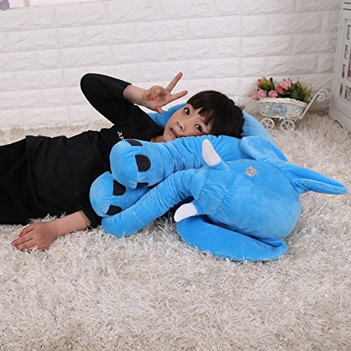 Colourfulworld Großes Geschenk für Kinder Baby-Säuglings-reizende Tier Elefant Kissen Unterstützung Dekokissen Kissen füllte Plüsch-weiches Spielzeug-Puppe (blau) - 7