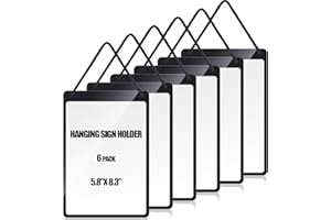 Thyle 6 Pcs Business Retail Hanging Sign Holder 8.3 x 5.8 Inch Plastic Advertising Signage Sign Holder Craftsman's Stall Clear Poster for Store Supermarket Exhibition Mall Restaurant Display