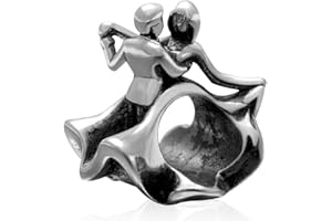 GUANGMEI HEART & LOVE CHARM Paire de breloques en forme de cœur en argent sterling 925 pour bracelets de style Pandora