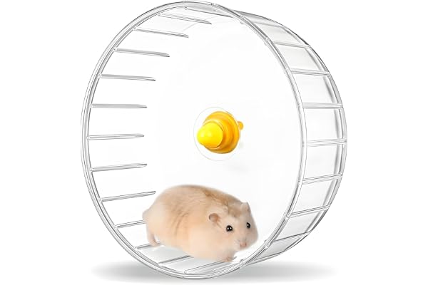 ZSMJAER Roue d'exercice pour Hamster, 17cm Roue Hamster Silencieuse Transparent Accessoire de Cage, Roue de Course pour Gerbilles Chinchilla, pour Petits Animaux Rongeurs, Hamsters, Gerbilles, Lapins