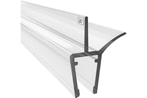 ‎W WAKA HOME WAKA Premium Duschtür & Duschlippe PRO-J, Duschdichtung Optisch Transparent, Dichtung Dusche Glastür 6-8mm, 100cm Duschkabine & Duschtürdichtung, kompatibel mit einer Schwallschutzleiste Dusche