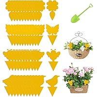 Yilyln 48 Stück Gelbsticker Trauermücken Bekämpfen Zimmerpflanzen Gelbtafeln Gelbfalle Fliegenfalle Klebefalle…