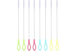 FRALNFIT Straw Brush, 8 Pcs Nylon Straw Cleaner Brush, Extra Long Thin Small Bottle Brush with Handle, Bottle Brushes for Cleaning, Baby Bottle Brush for Baby Bottles, Water Cups, Test Tubes, Funnel, Teapot