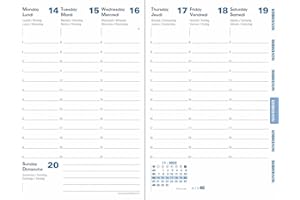 Quo Vadis 028816Q Ricambio Agenda Scolastica UNIVERSITAIRE Equology-Multilingua Anno 2025-2026 Formato 10x15cm Settimanale 12 Mesi Agosto-Agosto Carta Riciclata sotto guaina