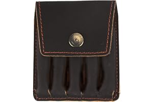 TOURBN TOURBON Cartera de munición de Rifle de Cuero Genuino Soporte de Cartucho de Caza Bolsa de cinturón Marrón