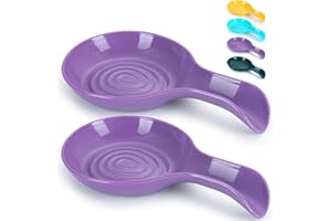 Kyraton Spoon Rest 2 Pack, Plastic Spoon Holder for Kitchen Counter, Kitchen Utensil Rack for Spoons, Tongs, Spatulas, Spoon Rack for Hob, Spatula Rest, Dishwasher Safe