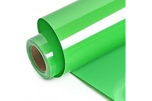 HIKENRI Vinilo textil - 30,5 x 300 cm vinilo para Cricut Maker, Silhouette Cameo, vinilo textil termoadhesivo para ropa, gorras, pantalones, otros tejidos (Verde claro, 30,5 x 300 cm)