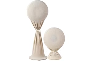 Treer Ventilator Abdeckung Rund, Polyester Ventilatorabdeckung Staubdicht Alles Inklusive Elektrischer Ventilator-Abdeckung Waschbar für Bodenventilator (Zwei Größen,Creme Weiß)