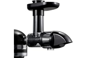 KITOART Masticating Saftpresse, Aufsatz für KitchenAid 3.5/4.5/5 Quart Neigekopf-Ständermixer, Slow Juicer Aufsatz für KitchenAid 3.5/4.5/5 Quart Neigkopf Standmixer, klassisches Schwarz
