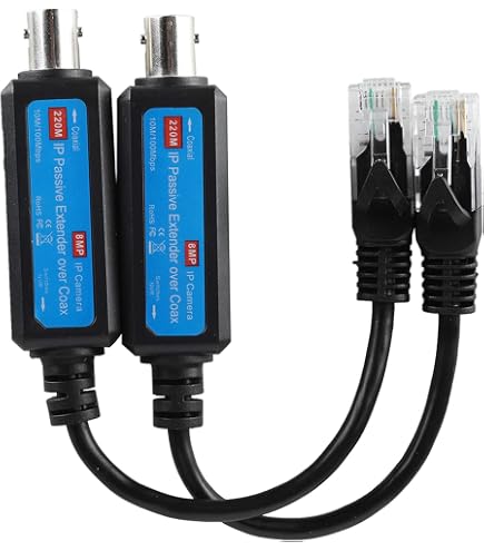 Actualiza Tu CCTV: Par De Transmisores Coaxiales Pasivos 10/100Mbps – Hasta 220m Para Cámaras IP Y NVR