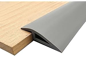 Btstil Rubber Threshold Ramp, Self Adhesive Floor Transition Strip, Door Flooring Threshold Ramp Reducer, Floor Edging Trim Strip Height Less Than 20mm (10mm Grey, 3M)