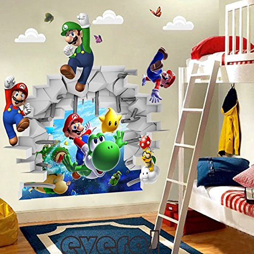 Super Marios Bros Wandtattoo Wandaufkleber Sticker 48 x 65 cm*NEU*OVP*