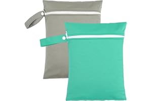 Jortmrd 2 Piezas Bolsas Húmeda Seca Bolsa Impermeable Piscina Ropa Mojada Wetbag Reutilizable con Cremallera Bolsa de Almacenamiento para Hogar Natación Viaje Playa (40 x 30 cm)