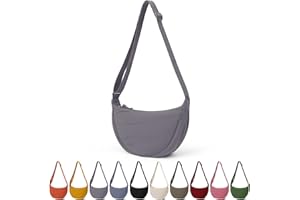 TIAASTAP Crossbody Bags for Women Men Hobos & Shoulder Bags Nylon Crescent Bag Cross Body Bag with Adjustable Strap Solid Color Dumpling Bag for Travel Work School Daily Use
