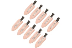 ZEVONDA 10 Pcs No Bend Hair Clips - Girls Women Makeup No Crease Hair Clip Hairdressing Hairpins Creaseless Pin Clips for Hair Styling & Hairstyle Collocation (Pink)