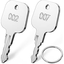 Clés TSA T002 Et T007 Pour Valises - 2 Clés + 2 Porte-clés, Acier, Pour Débloquer Cadenas Oublié